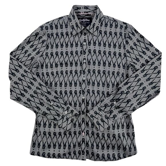 Lansky Bros Womens Size 10 Shirt Elvis Presley All Over Print Long Sleeve Button - Picture 2 of 12